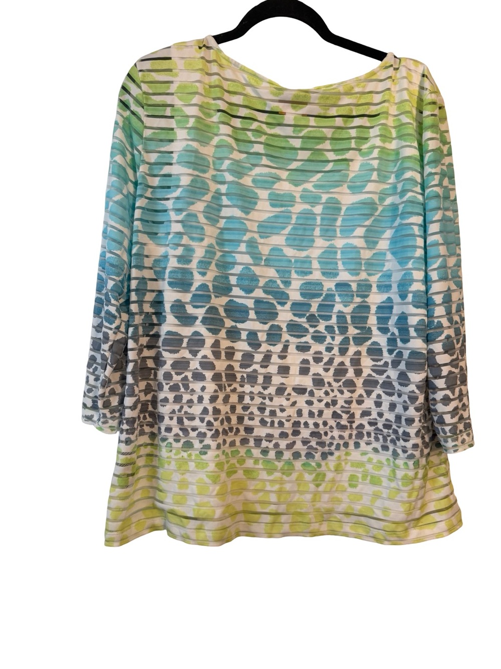 Ruby Rd. Blue Green Printed Top - Picture 2 of 4